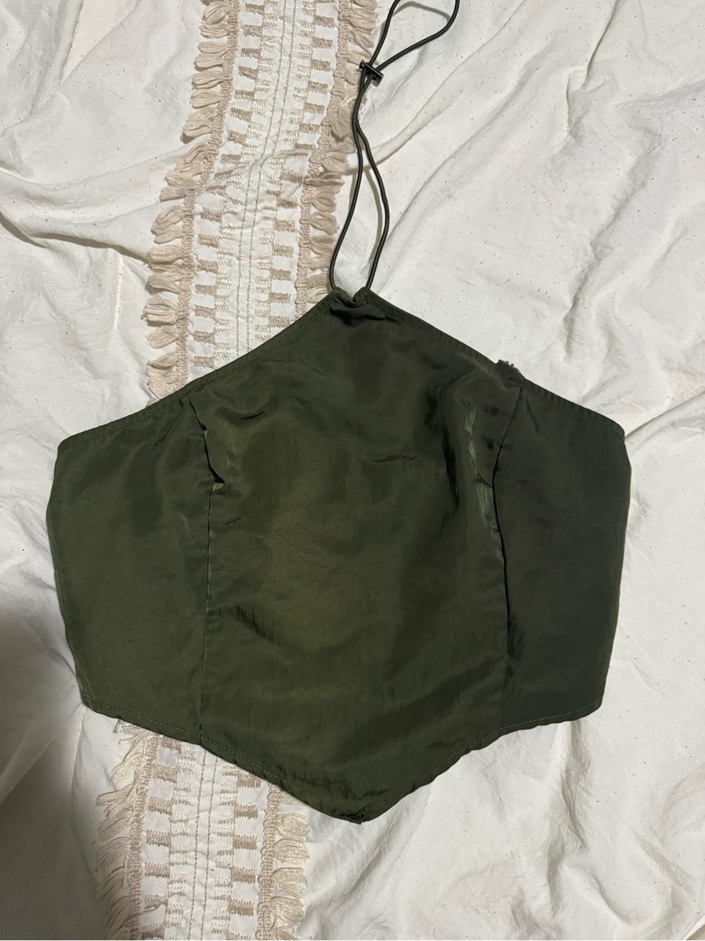 Forever 21 Olive Green Halter Crop Top